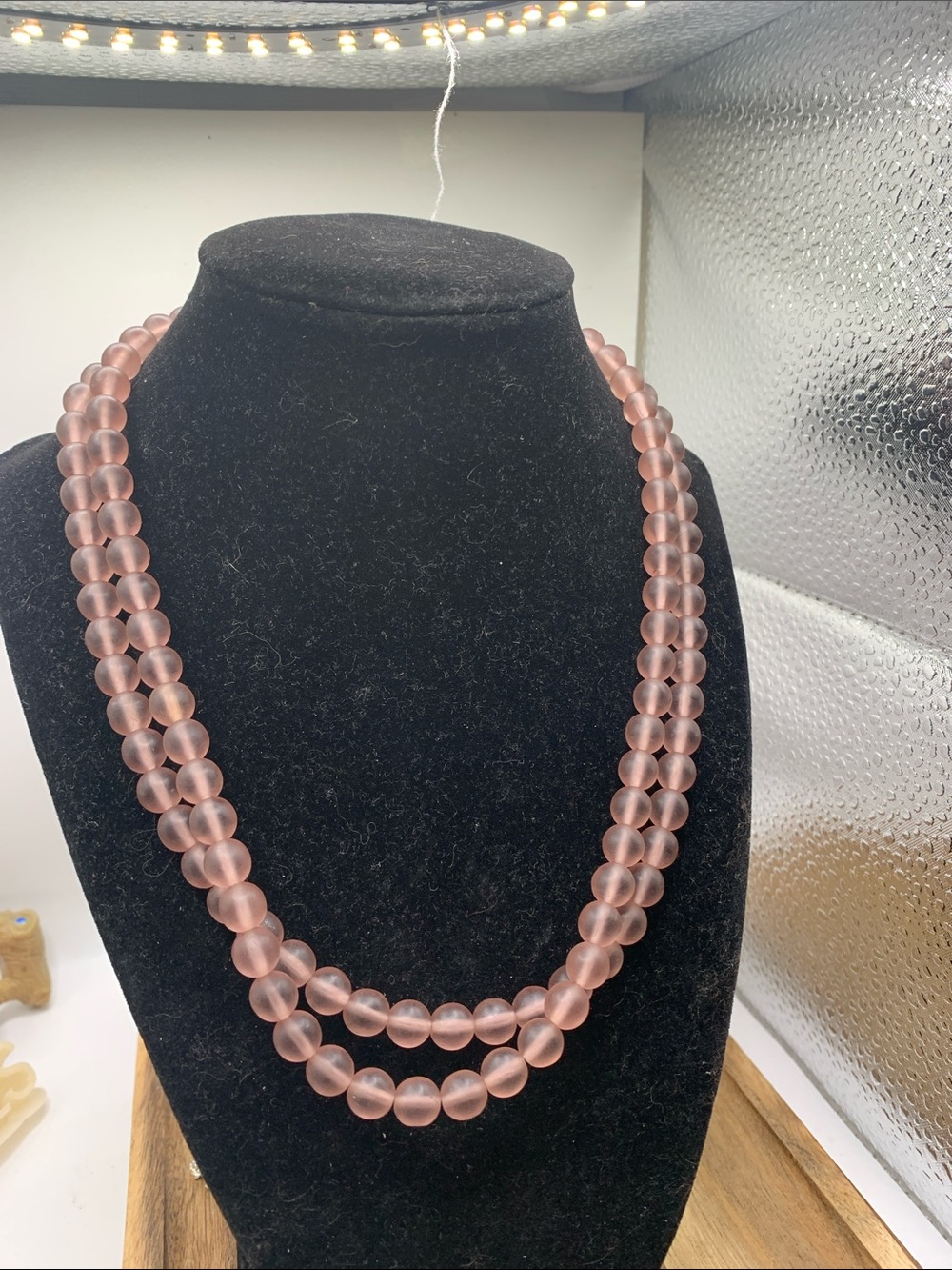 Murano Sent Rose Pink Double Strand Beaded Necklace
